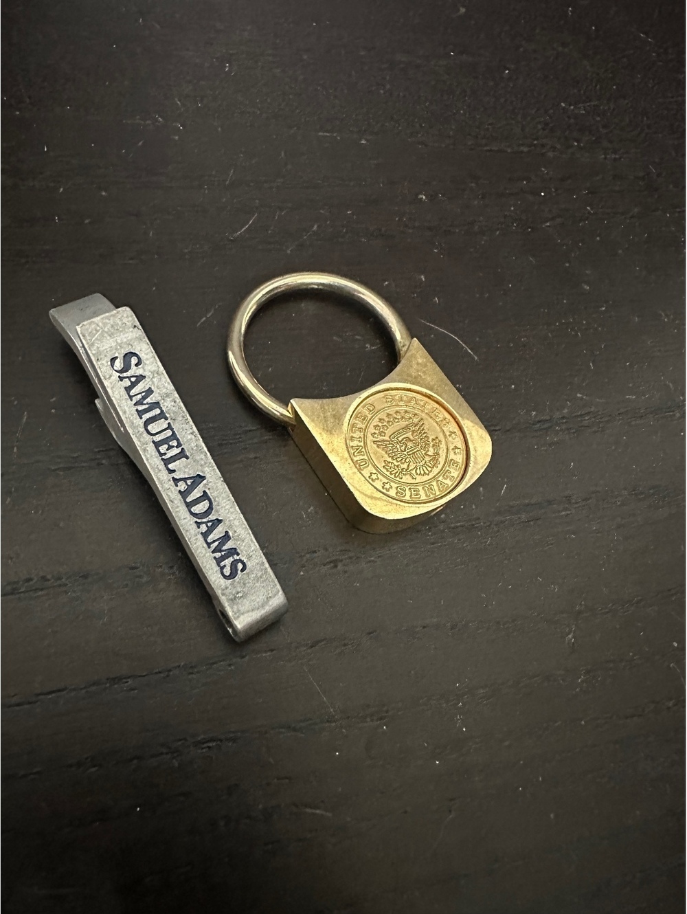 Vintage Samuel Adams Bottle Opener and United States Keychain Set